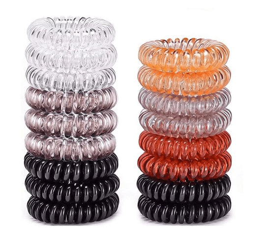 Spiral Hair Ties, 16Pcs No Crease Hair Ties,Candy Color Phone Cord Hair Ties Coils,Spiral Bracelets,Elastic Coil Hair Ties Ponytail Holders Hair Accessories for Women Girls All Hair Styles