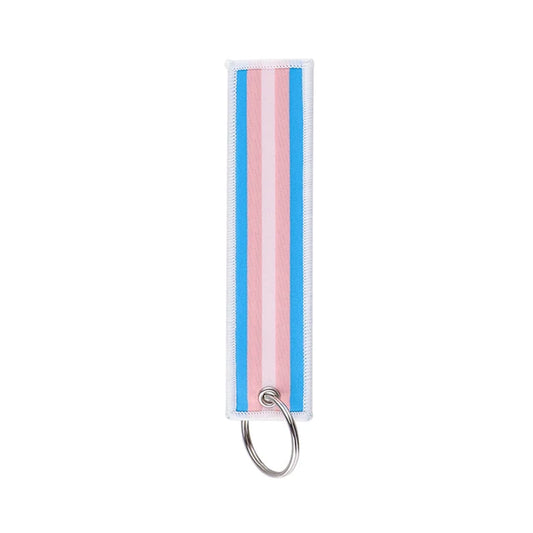 LGBT Pride Transgender Rainbow Key Chain for Motorcycle Key Ring Embroidery Key Tag Key Fobs Holder Backpack Chaveiro Decoration