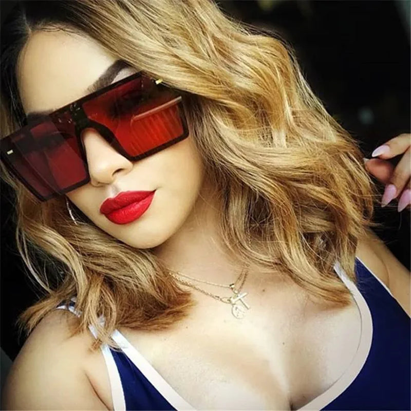 New Top Oversize Square Sunglasses Women Fashion Retro Gradient Sun Glasses 2020 Men Blue Big Frame Vintage Eyewear UV400