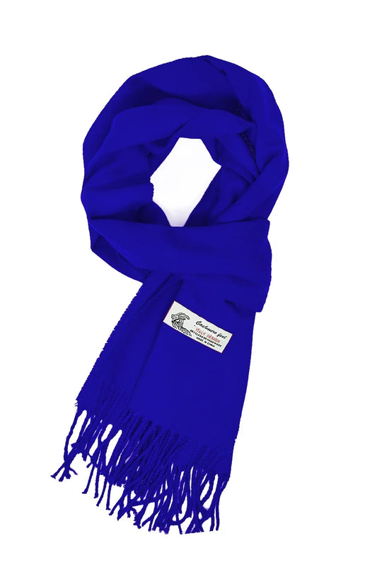 Unisex Winter Solid Plain Scarves Cashmere Feel Classic Super Soft Luxurious Scarf - Blue