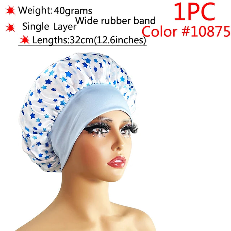 Silk Hair Bonnet Satin Cheveux Nuit Single Double Layer Silk Hair Cap for Women Sleeping Adjust Head Cover Hat Beauty Products