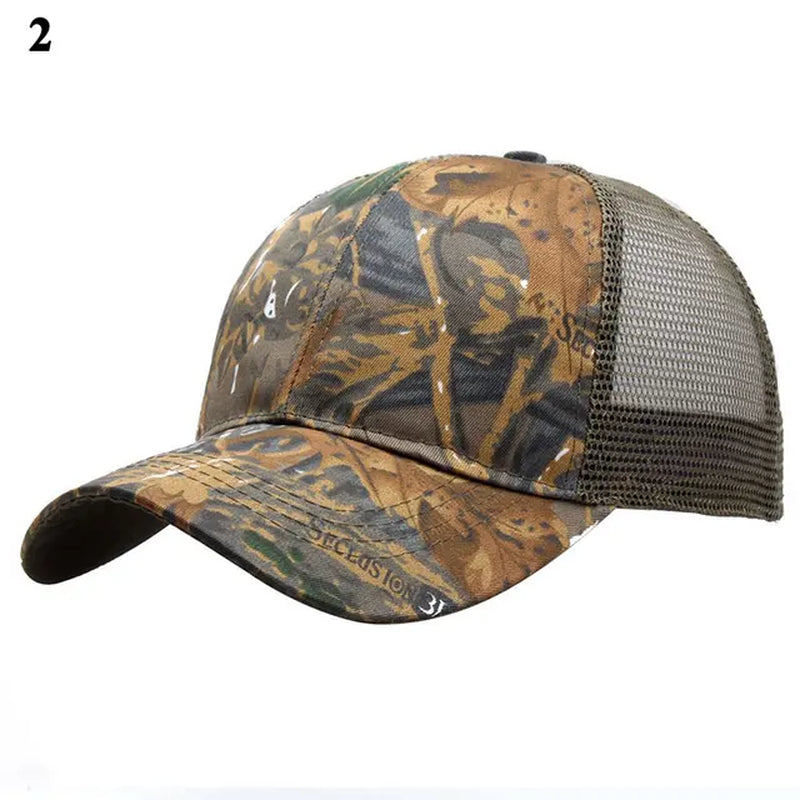 Summer Outdoor Sunscreen Quick-Drying Hat Jungle Leaf Camouflage Men Women Camouflage Trucker Baseball Cap Unisex Hat