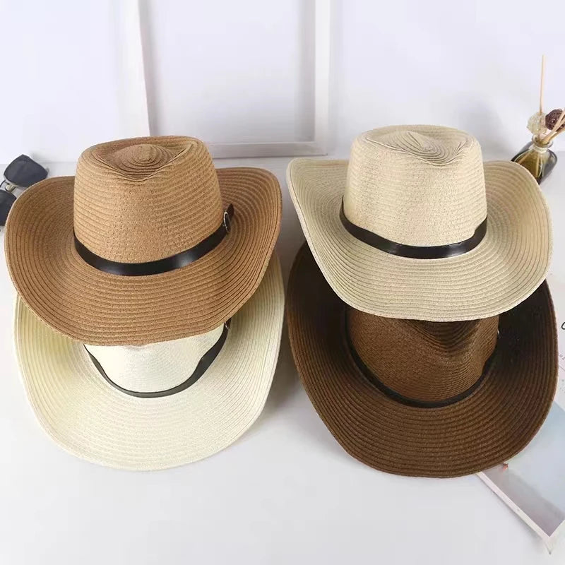 New Extra Large Size 62Cm Foldable Jazz Straw Hat Men and Women Summer Beach Lanyard Sunscreen Outdoor Sports Sun Hat Wholesale