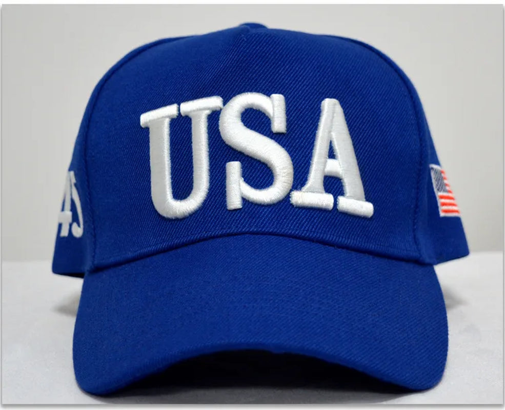 Unisex Outdoor President Trump 2024 Campaign Baseball Cap USA 45 American Flag 3D Embroidered Adjustable Snapback Trucker Hat