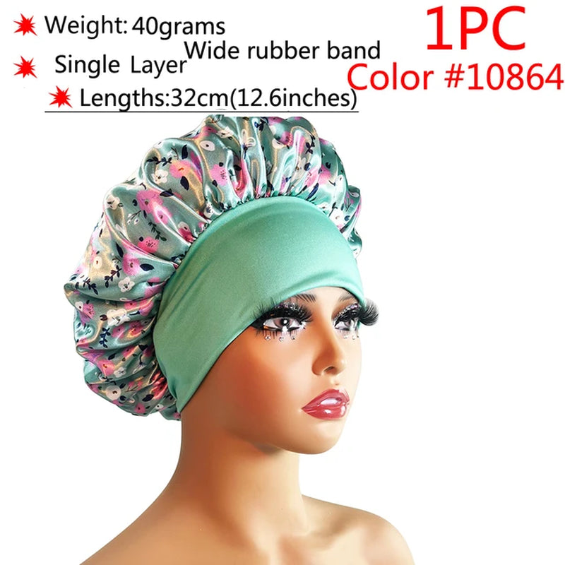 Silk Hair Bonnet Satin Cheveux Nuit Single Double Layer Silk Hair Cap for Women Sleeping Adjust Head Cover Hat Beauty Products