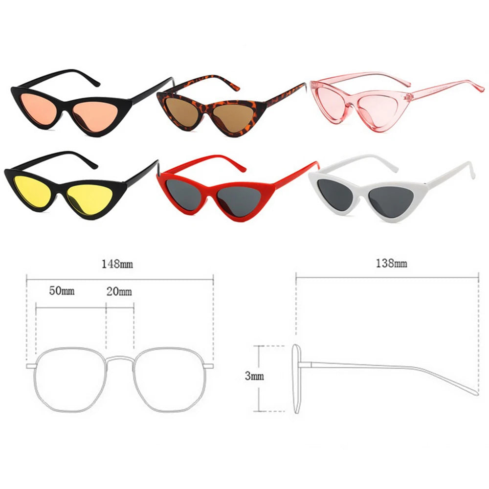 1Pc Riding Fishing Sunglasses Retro Vintage Sunglasses Fashion Cateye Goggles Sexy Small Cat Eye Sun Glasses for Women UV400