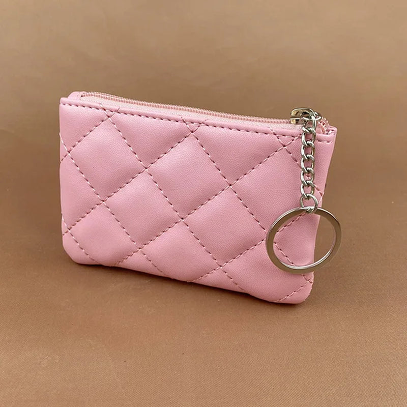 Various Styles Leather Women'S Wallet Purse Two/Three Zippers Coin Purse Coin Wallet Keychain Card Cash Holder Change Purse 2023