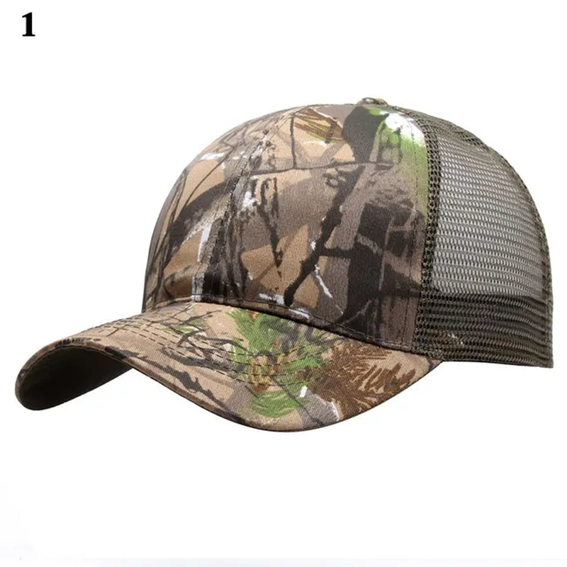 Summer Outdoor Sunscreen Quick-Drying Hat Jungle Leaf Camouflage Men Women Camouflage Trucker Baseball Cap Unisex Hat