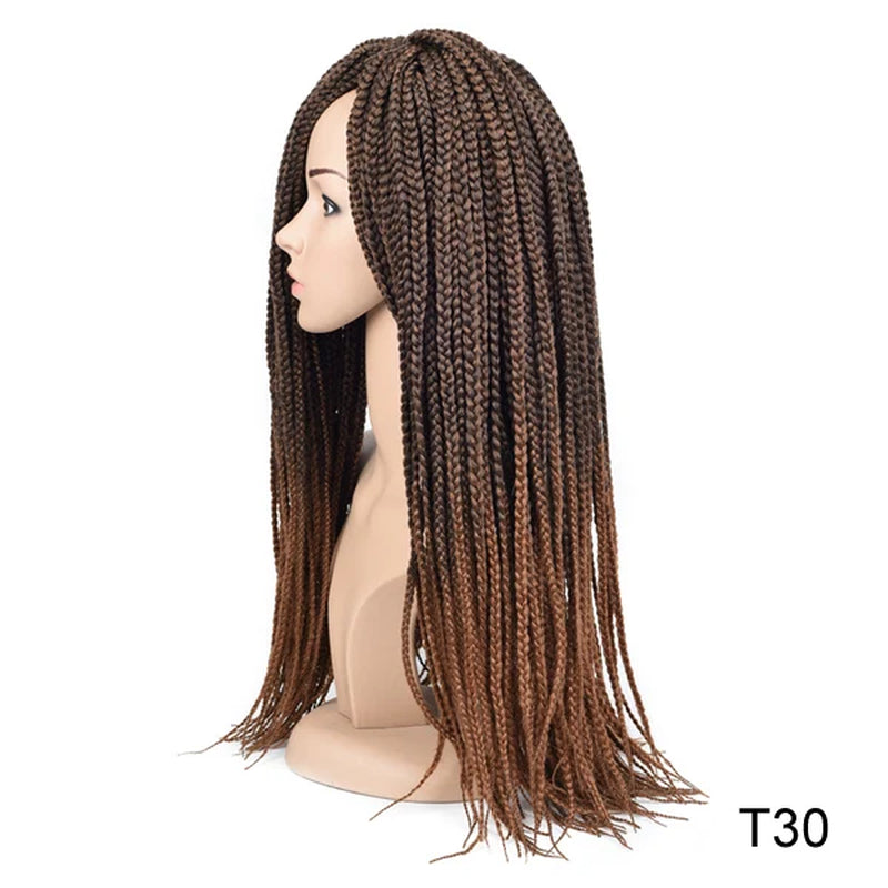 Synthetic Box Braids Crochet Braids Hair Medium 3X Twist 24Inches Pre-Looped Ombre Color Braiding Hair Extensions for Women