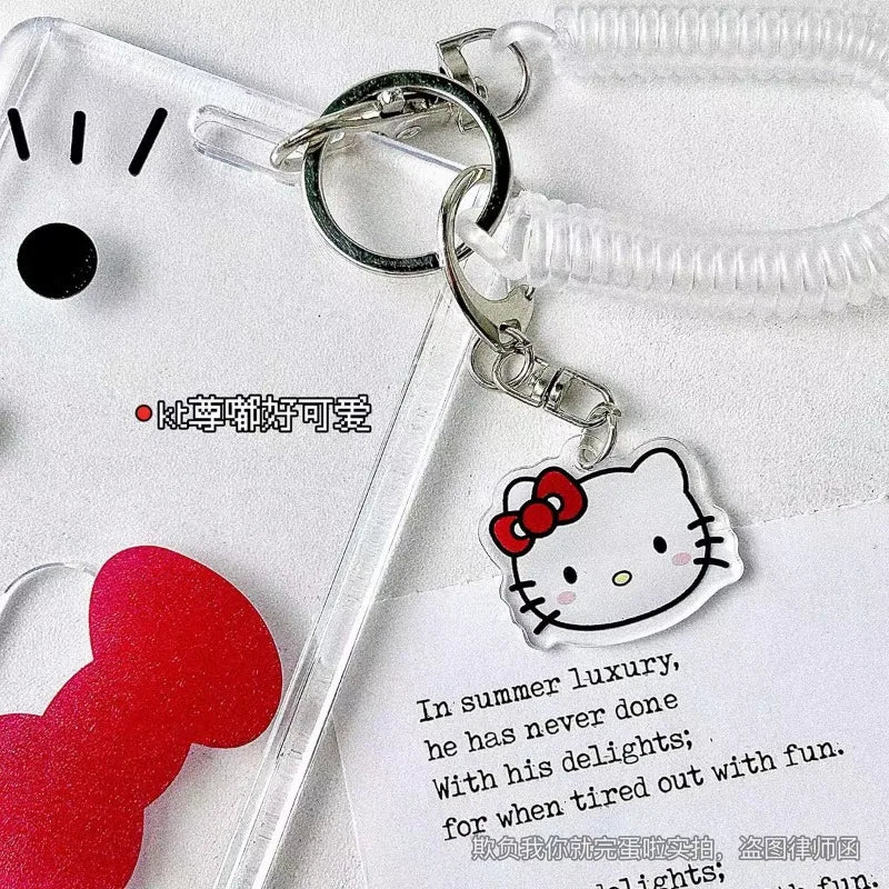 Hello Kitty Card Holder Cartoon Cute Badge Credit Card Holders Badge Credit Bank ID Holders Women Keychain Bus Card Cover Cases