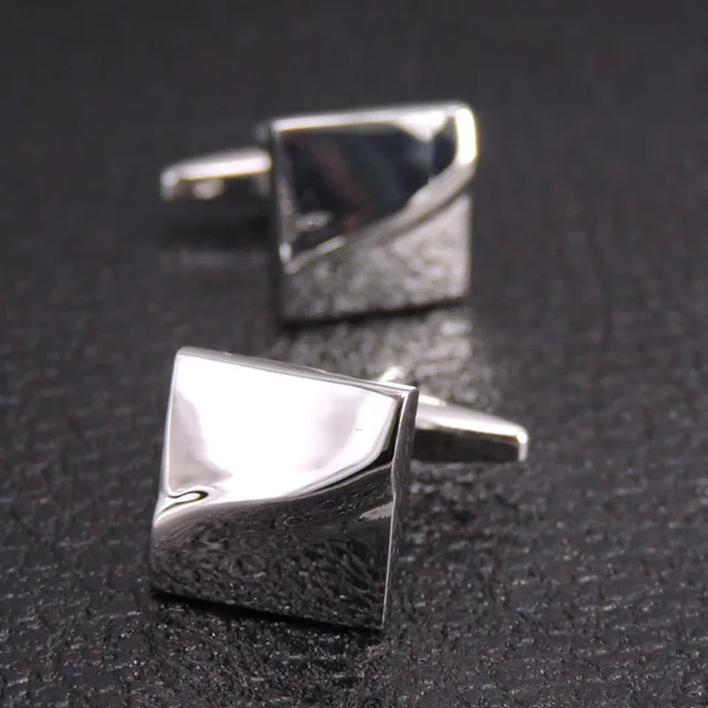 High Quality Brass Material Silvery Laser Pattern Building Block Cufflink Fashion Men'S French Shirt Cufflinks Wholesale Retail