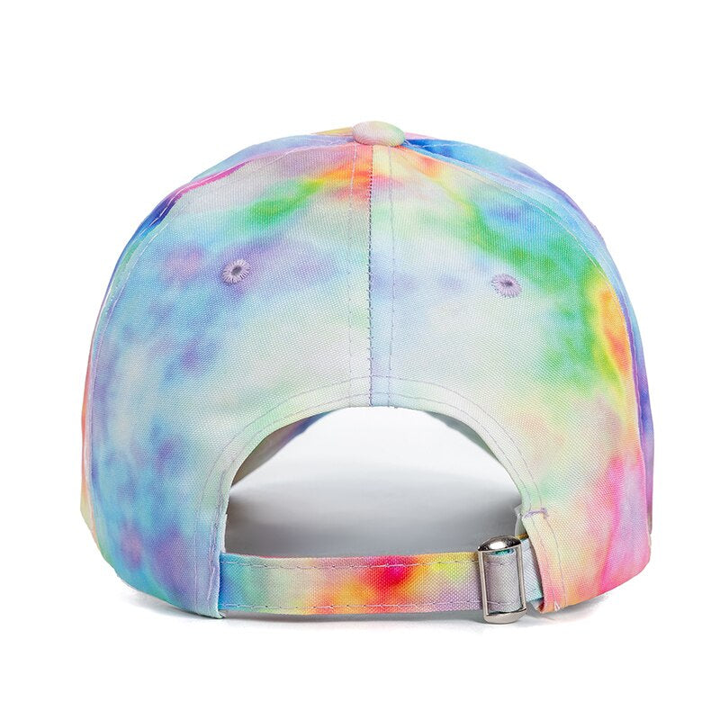 New Fashion Women Tie Dye Cap Multicolor Irregular Print Baseball Cap Female Outdoor Streetwear Summer Caps Hats