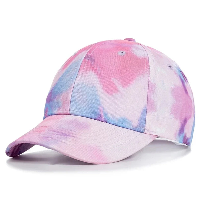 New Fashion Women Tie Dye Cap Multicolor Irregular Print Baseball Cap Female Outdoor Streetwear Summer Caps Hats