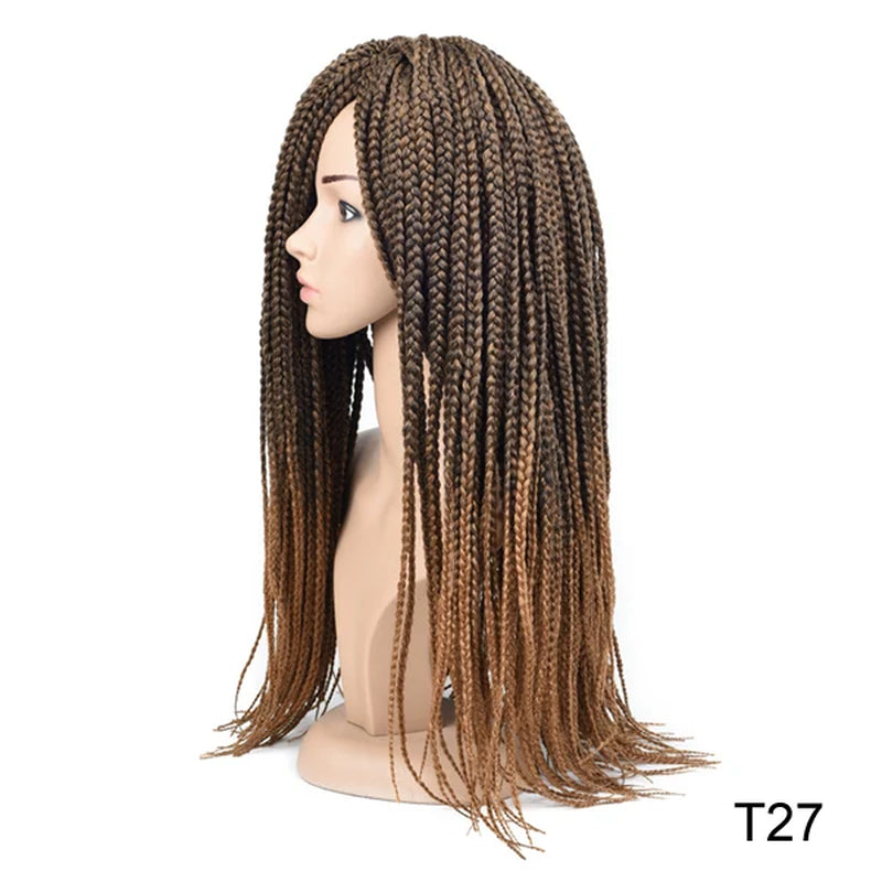 Synthetic Box Braids Crochet Braids Hair Medium 3X Twist 24Inches Pre-Looped Ombre Color Braiding Hair Extensions for Women