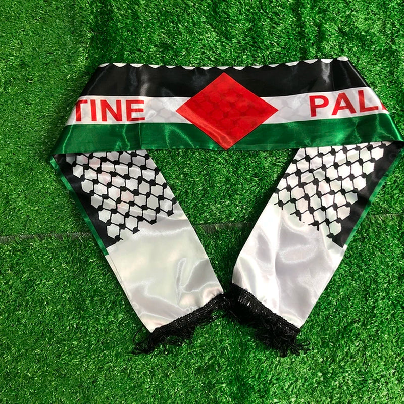 SKY FLAG Palestine Flag Custom Scarf Palestine National Day 14*130Cm Scarf Printing Satin Palestinian Flag Scarf