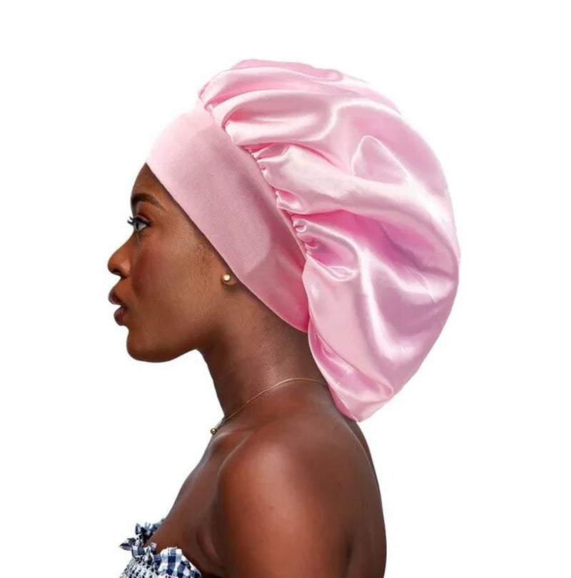 Large Satin Bonnet,Silk Bonnet Hair Wrap for Sleeping, Sleep Cap with Elastic Soft Band, Big Bonnets for Women Hair Care