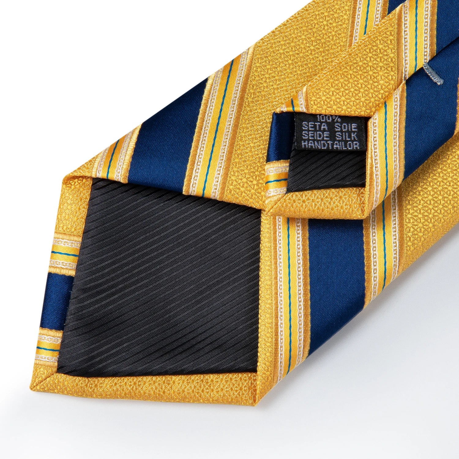 Mens Tie Yellow Striped Silk Wedding Tie for Men Hanky Cufflink Tie Set Fashion Bussiness Party Dropshipping New Design