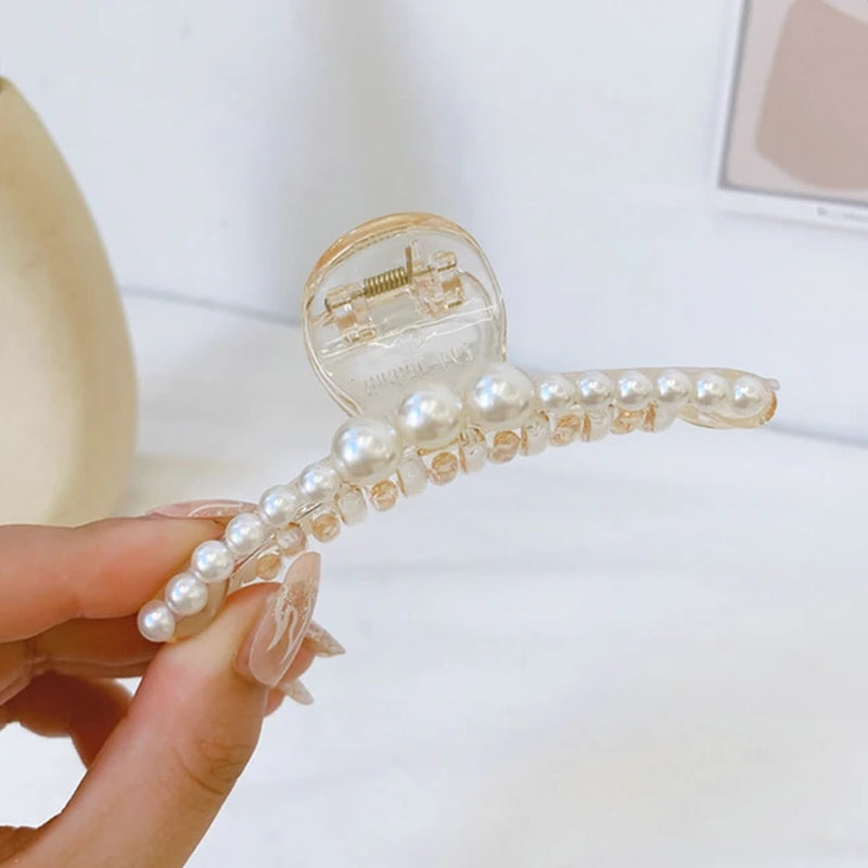 Hair Claws Pearl Claw Clips for Woman Large Size Barrette Crab Ladies 2022 Fashion Hair Accessories Female Summer Hairpin