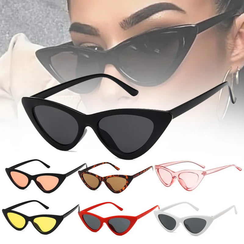 1Pc Riding Fishing Sunglasses Retro Vintage Sunglasses Fashion Cateye Goggles Sexy Small Cat Eye Sun Glasses for Women UV400