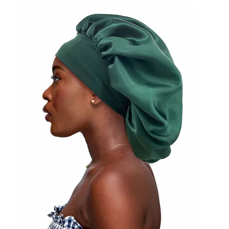 Large Satin Bonnet,Silk Bonnet Hair Wrap for Sleeping, Sleep Cap with Elastic Soft Band, Big Bonnets for Women Hair Care