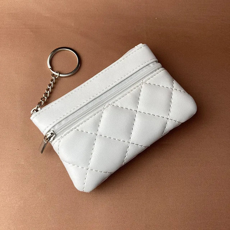 Various Styles Leather Women'S Wallet Purse Two/Three Zippers Coin Purse Coin Wallet Keychain Card Cash Holder Change Purse 2023