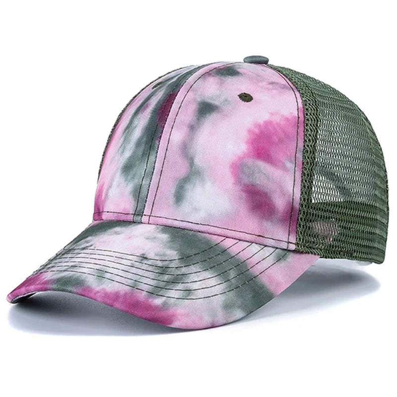 New Fashion Women Tie Dye Cap Multicolor Irregular Print Baseball Cap Female Outdoor Streetwear Summer Caps Hats